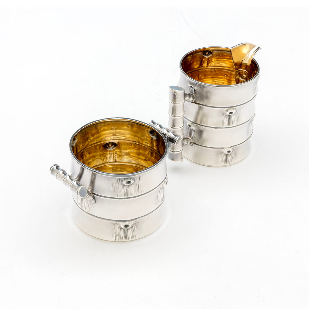 Interior of Shiebler Antique Sterling Silver Creamer &amp; Sugar, NYC, NY, c. late 1870s