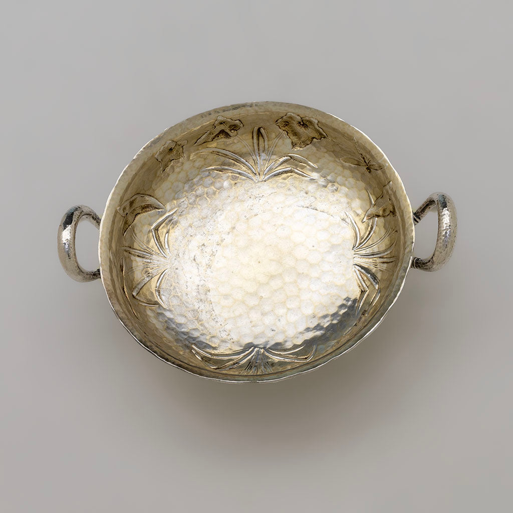Interior of Dominick &amp; Haff Antique Sterling Silver Intaglio Chased Shallow bowl, NYC, NY, 1881