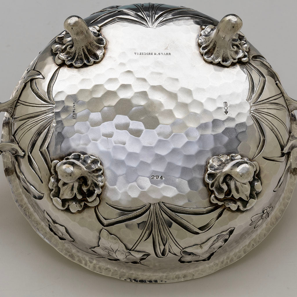 Dominick &amp; Haff Antique Sterling Silver Intaglio Chased Shallow Bowl, NYC, NY, 1881