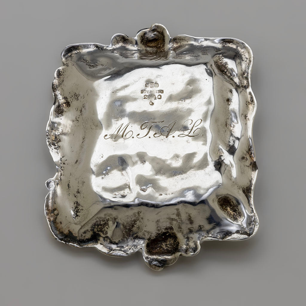 Marks and monogram on Gorham Antique Sterling Silver Nautical Butter Pat, Providence, RI, 1884