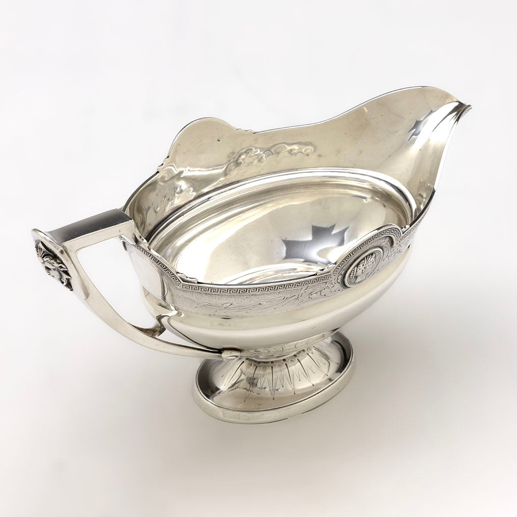 Interior of Gorham Antique Coin Silver &#39;Medallion&#39; Gravy Boat, Providence, RI, c. 1868