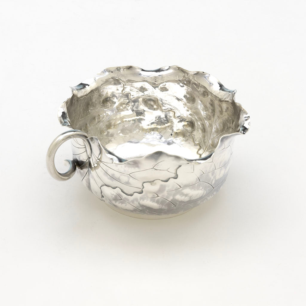 Interior of Shiebler Antique Sterling Silver Aesthetic Movement Gravy Boat, NYC, NY, c. 1880