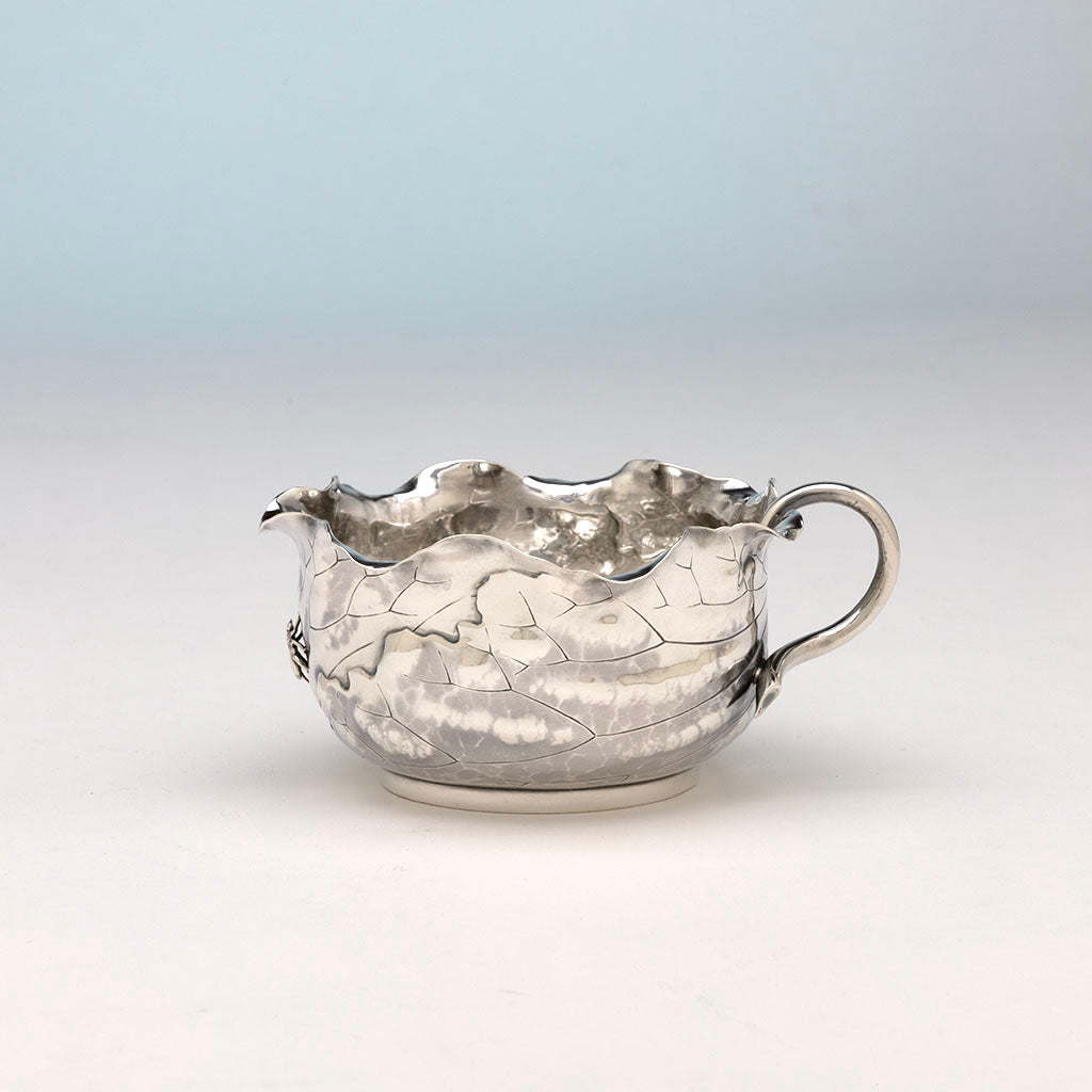 Side of Shiebler Antique Sterling Silver Aesthetic Movement Gravy Boat, NYC, NY, c. 1880