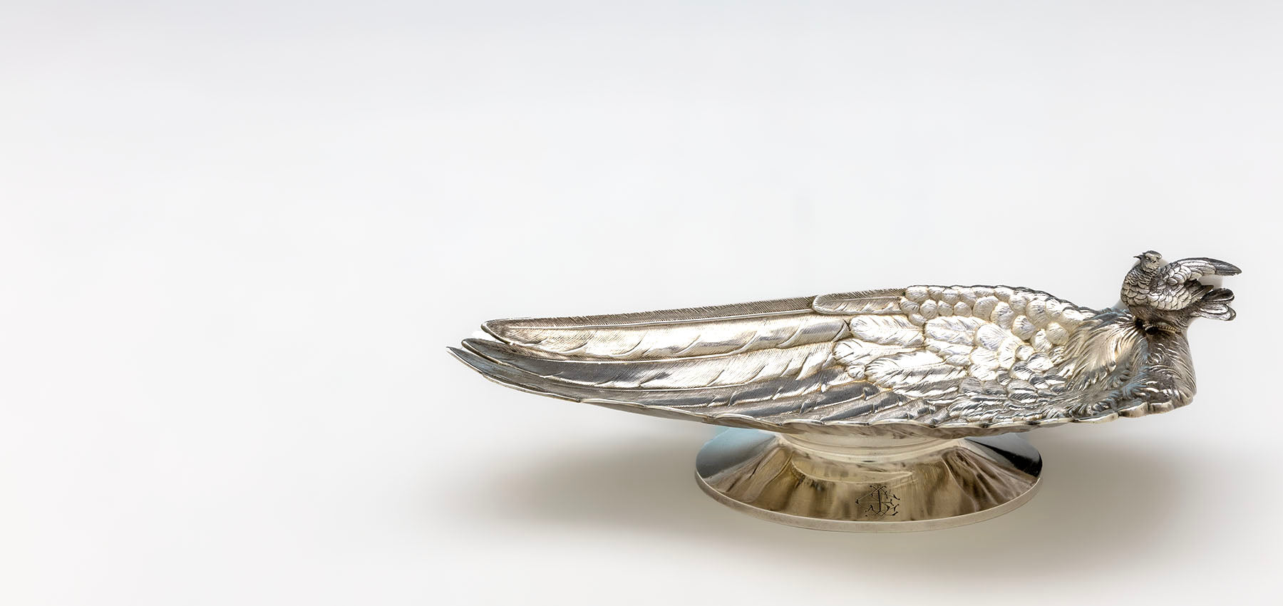 Whiting Antique Sterling Silver Figural Bird Dish, New York City, c. 1870s