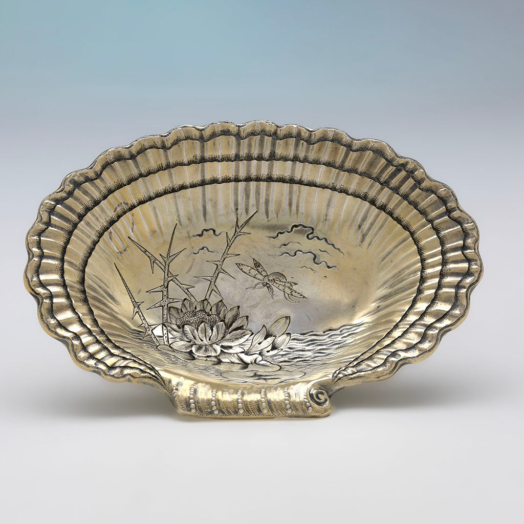 Durgin Antique Sterling Silver Aesthetic Dish, Concord, NH, c. 1870s