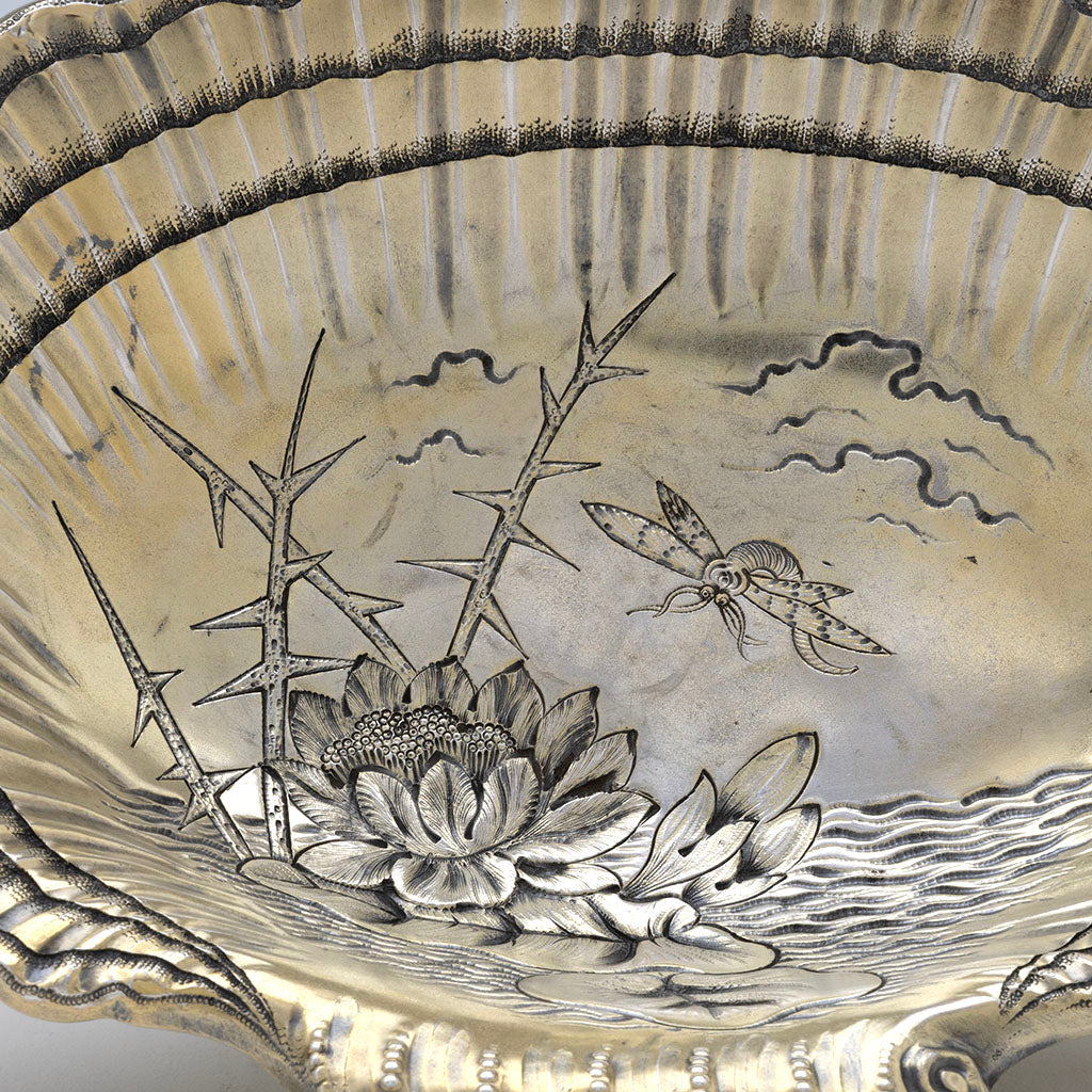 Interior of Durgin Antique Sterling Silver Aesthetic Dish, Concord, NH, c. 1870s