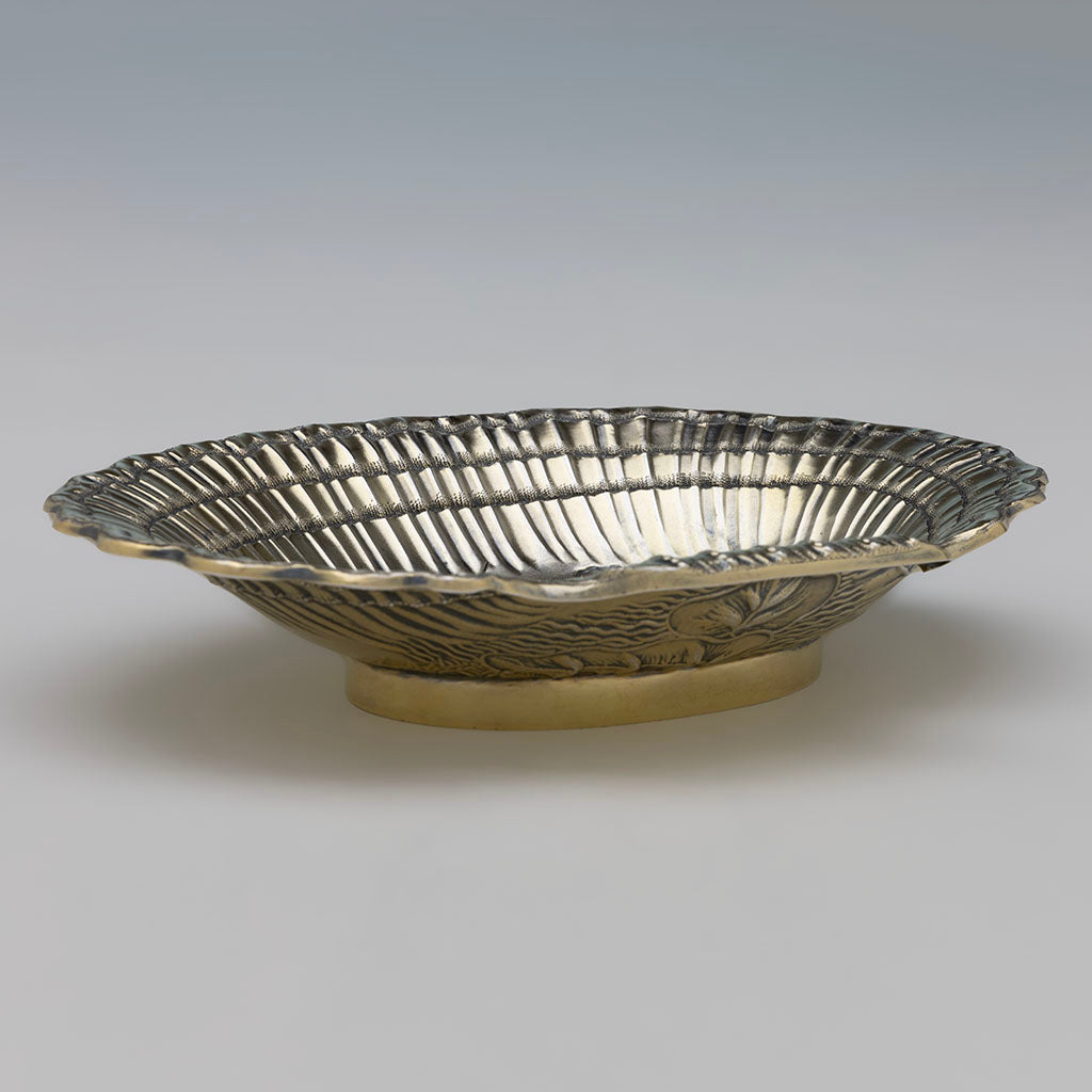 Side of Durgin Antique Sterling Silver Aesthetic Dish, Concord, NH, c. 1870s