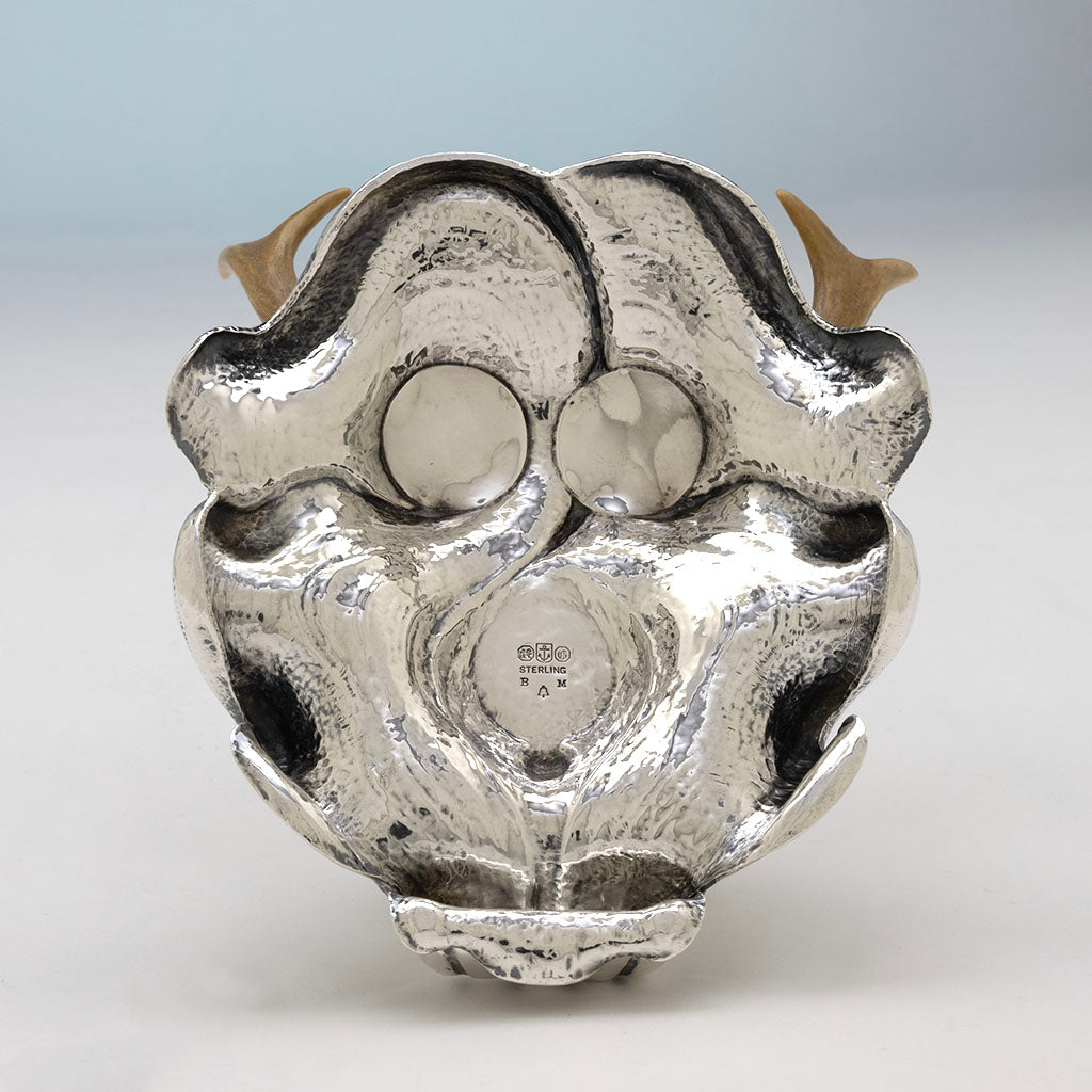 Bottom of Gorham Antique Sterling Silver Sample Inkstand with Antlers, Providence, RI, 1900