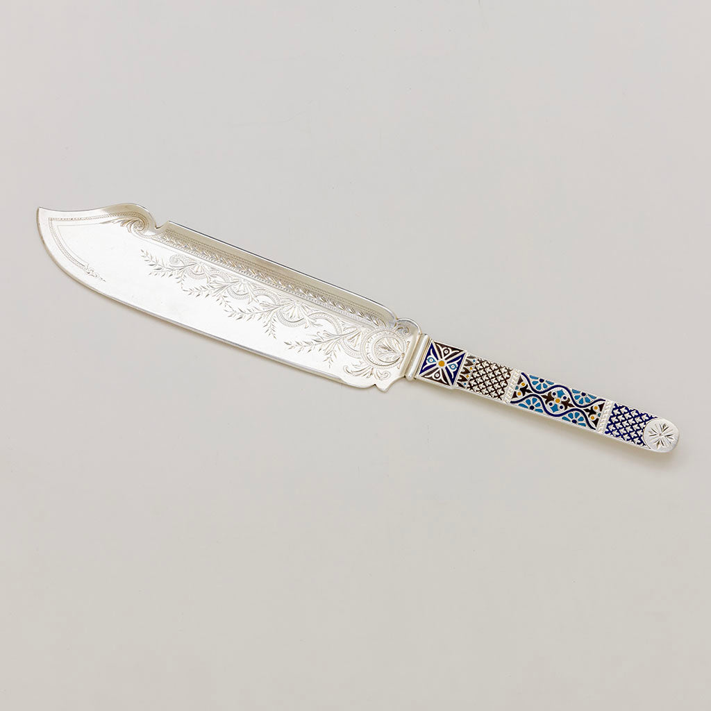 Gorham Antique Sterling and Enamel Ice Cream Slice,  Providence, RI, c. 1885