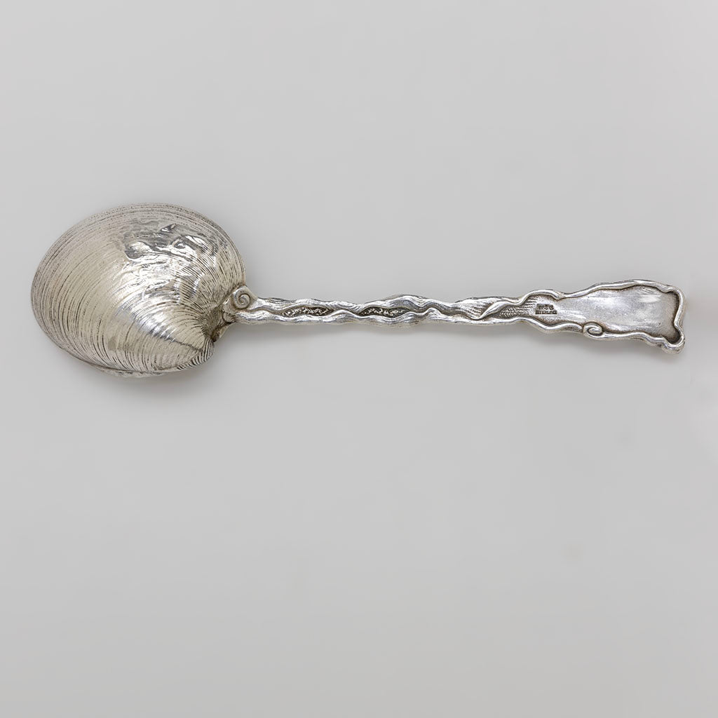 Back of Gorham Antique Sterling Silver &#39;Hizen&#39; Pattern Preserve Spoon, Providence, RI, c. 1880