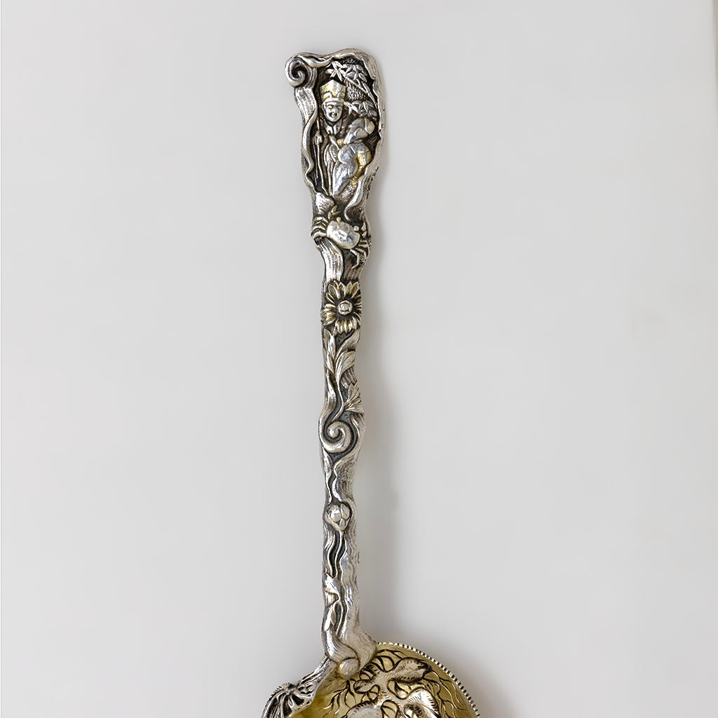 Handle to Gorham Antique Sterling Silver &#39;Hizen&#39; Pattern Preserve Spoon, Providence, RI, c. 1880
