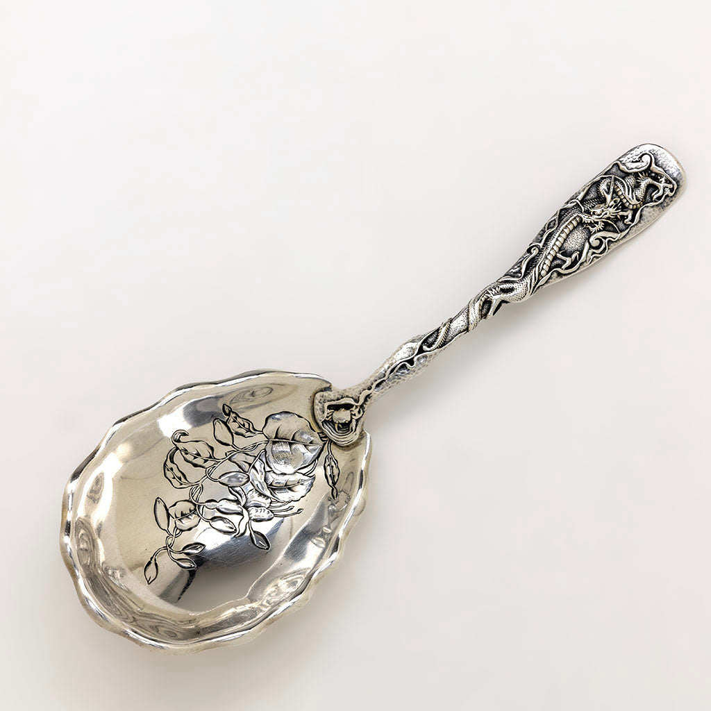 Gorham Antique Sterling Silver 'Hizen' Pattern Serving Berry Spoon, Providence, RI, c. 1880