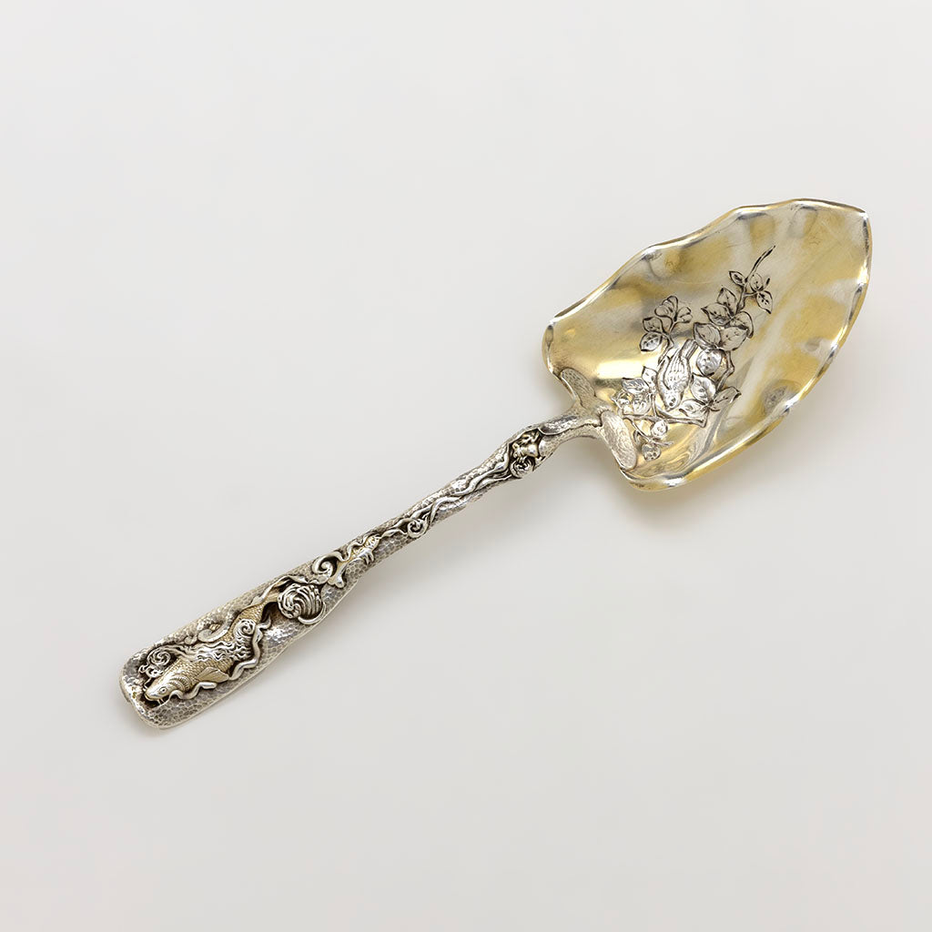 Gorham Antique Sterling Silver 'Hizen' Pattern Rare Salad Serving Spoon, Providence, RI, c. 1880