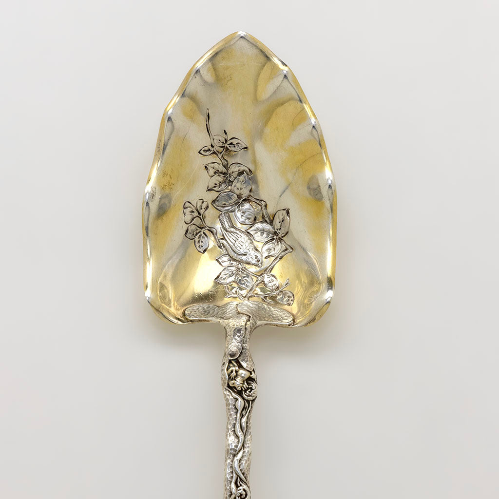 Gorham Antique Sterling Silver &#39;Hizen&#39; Pattern Rare Salad Serving Spoon, Providence, RI, c. 1880