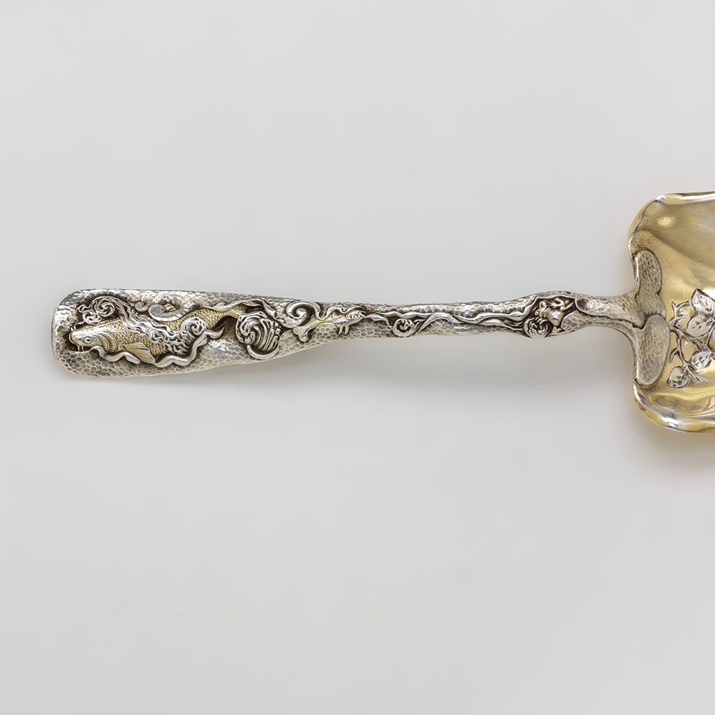 Gorham Antique Sterling Silver &#39;Hizen&#39; Pattern Rare Salad Serving Spoon, Providence, RI, c. 1880