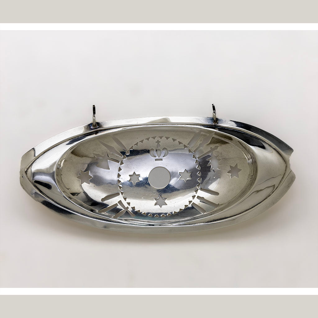 Insert to JE Caldwell(retailer) American Aesthetic Movement Sterling and Glass Viking Ship Form Butter Dish, c. 1880s
