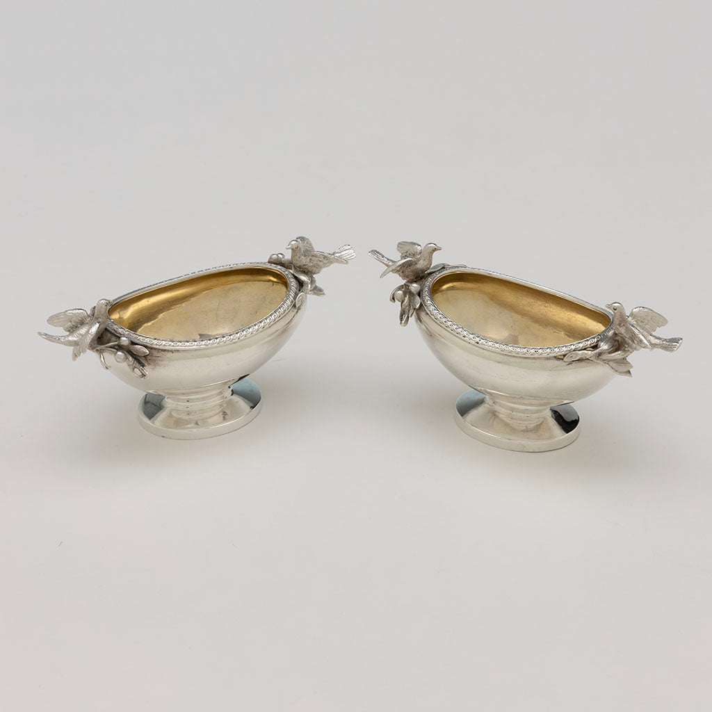 Interior of Gorham Pair of Coin Silver Figural Master Salts, Providence, RI, c. 1862