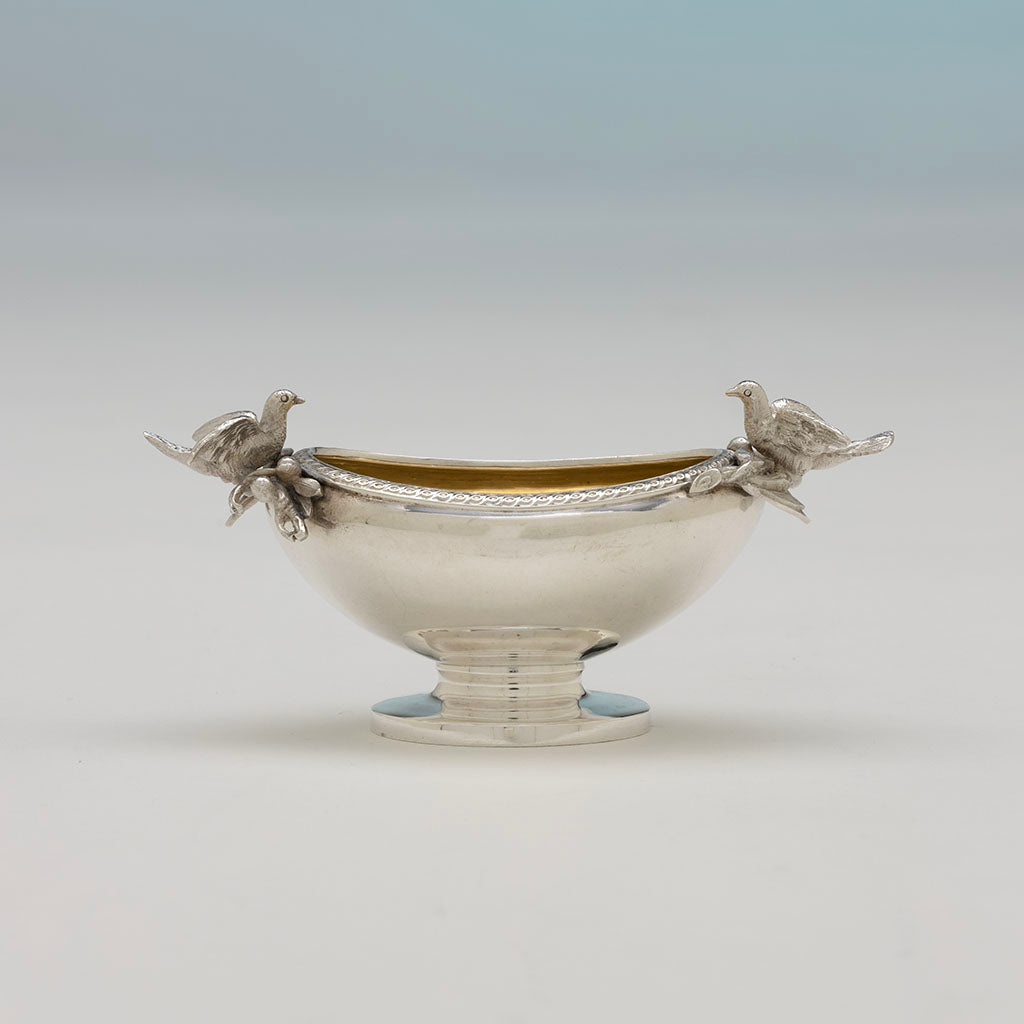 Single evample of Gorham Pair of Coin Silver Figural Master Salts, Providence, RI, c. 1862