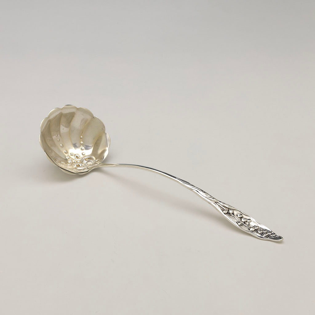 Whiting &#39;Lily of the Valley&#39; Pattern Antique Sterling Soup Ladle, New York City, early 20th century