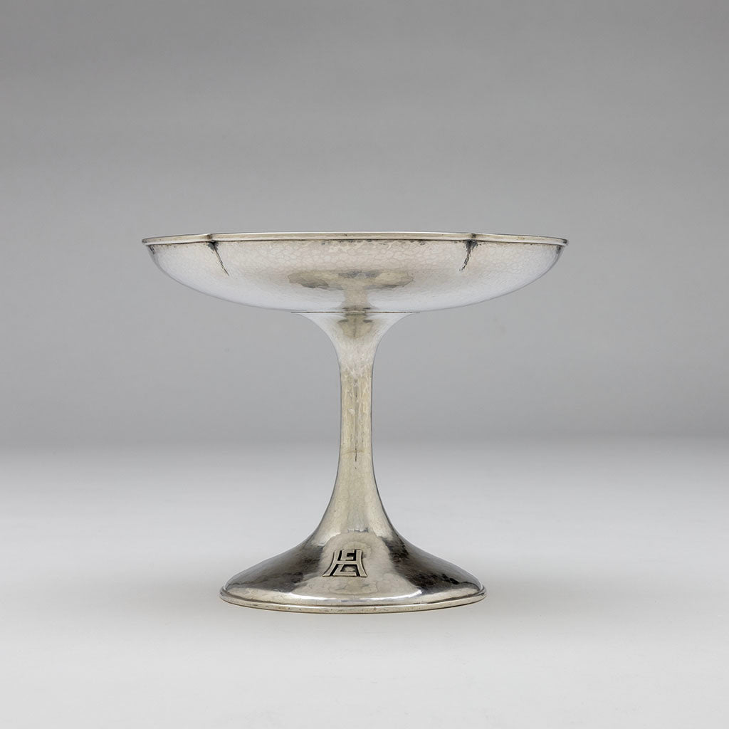 Isadore V. Friedman Arts & Crafts Hull-House Sterling Silver Compote, Chicago, IL, 1900-1908, 1912-1917