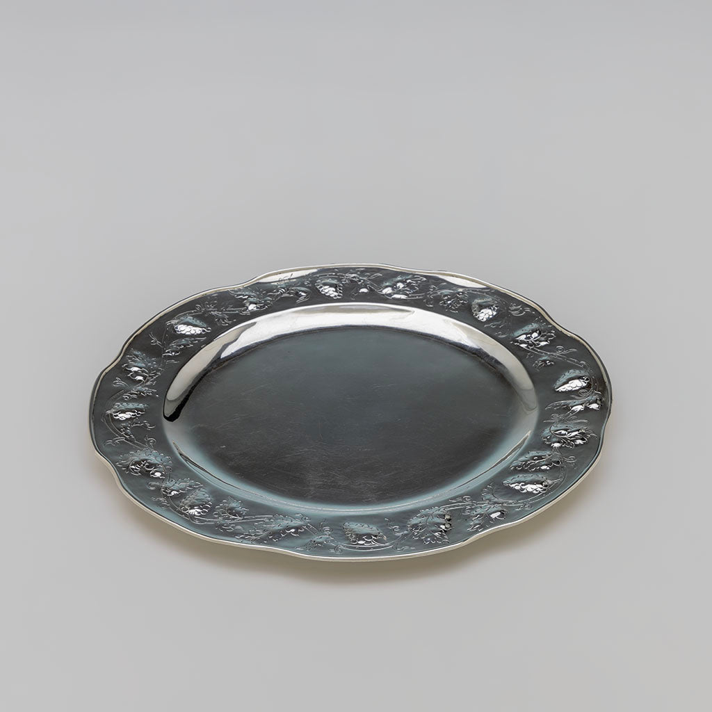 Gebelein Arts &amp; Crafts Sterling Silver Decorated Plate, Wellesley or Boston, MA, c. 1907