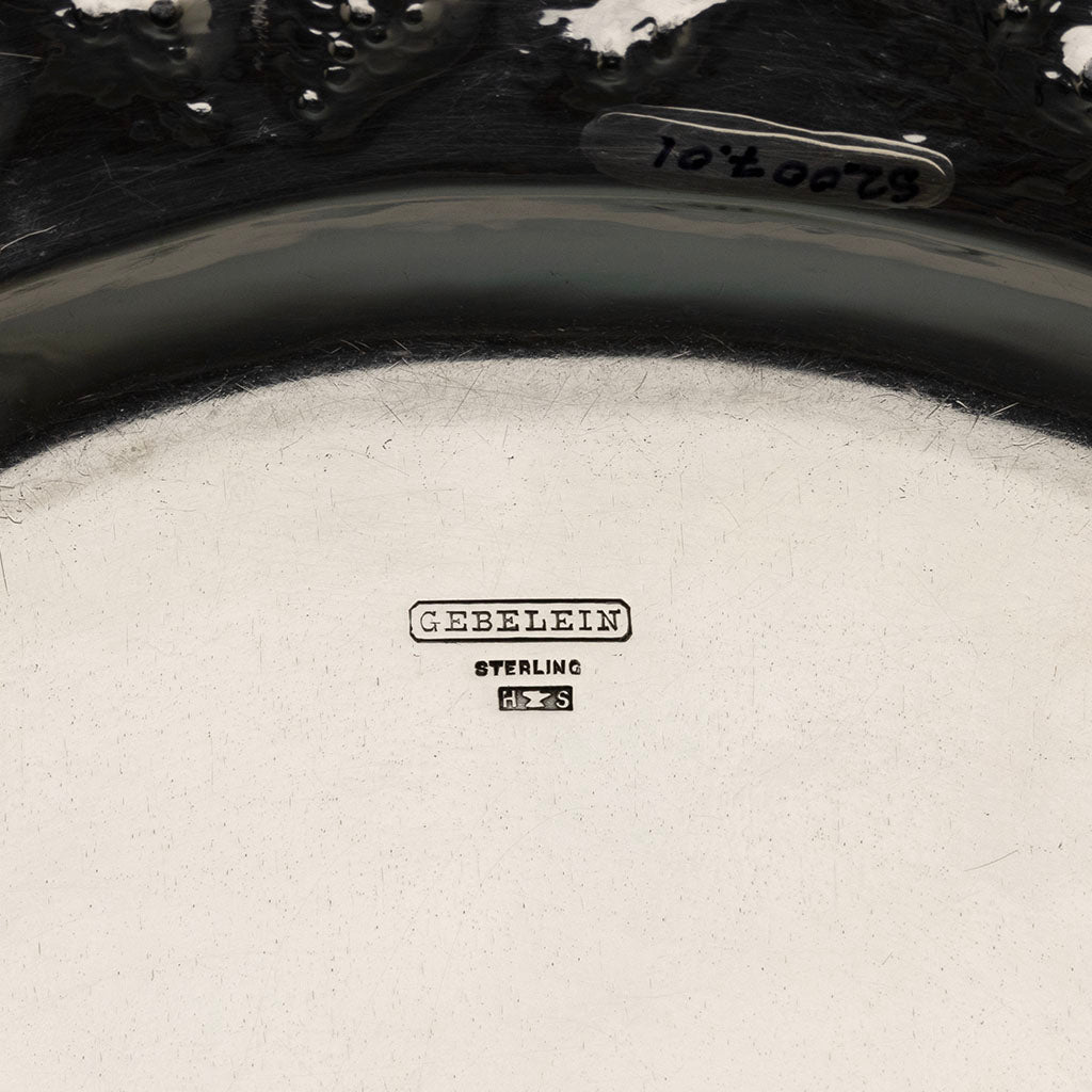 Marks on Gebelein Arts &amp; Crafts Sterling Silver Decorated Plate, Wellesley or Boston, MA, c. 1907