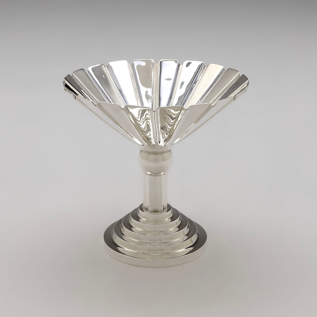 Detail of Hayes &amp; McFarland(attr) &#39;Sun Ray&#39; Art Deco Sterling Compote, Mt. Vernon, NY, c. 1928