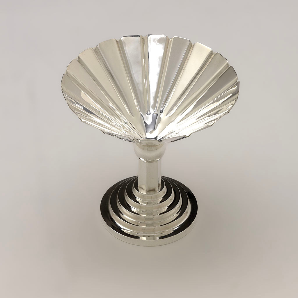 Interior of Hayes &amp; McFarland(attr) &#39;Sun Ray&#39; Art Deco Sterling Compote, Mt. Vernon, NY, c. 1928