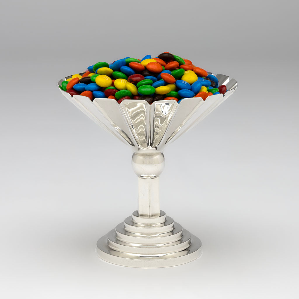 Hayes & McFarland(attr) 'Sun Ray' Art Deco Sterling Compote, Mt. Vernon, NY, c. 1928