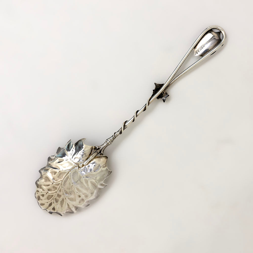 Back of Gorham Antique Sterling Silver &#39;#44&#39; Aesthetic Salad Servers, Providence, RI, c. 1870s