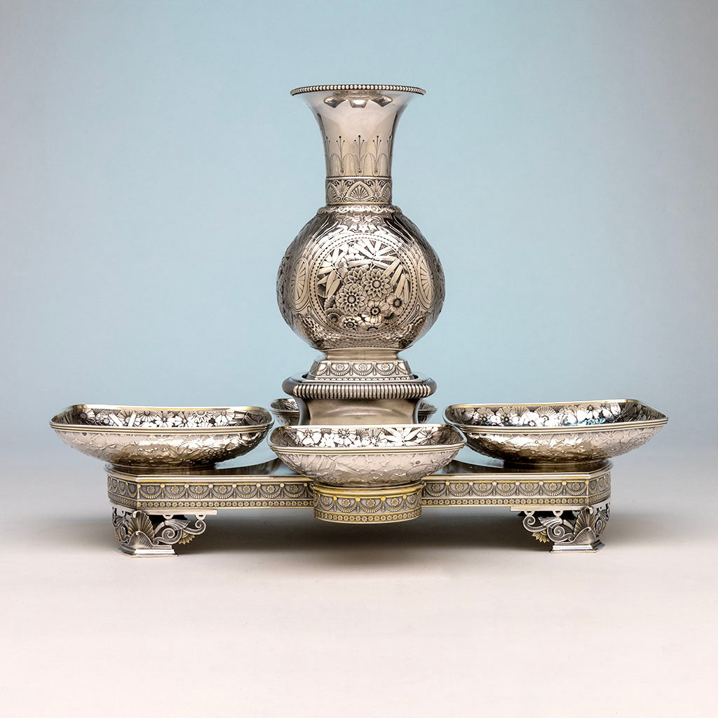 Gorham Antique Sterling Silver Aesthetic Movement Centerpiece, Providence, RI, 1879