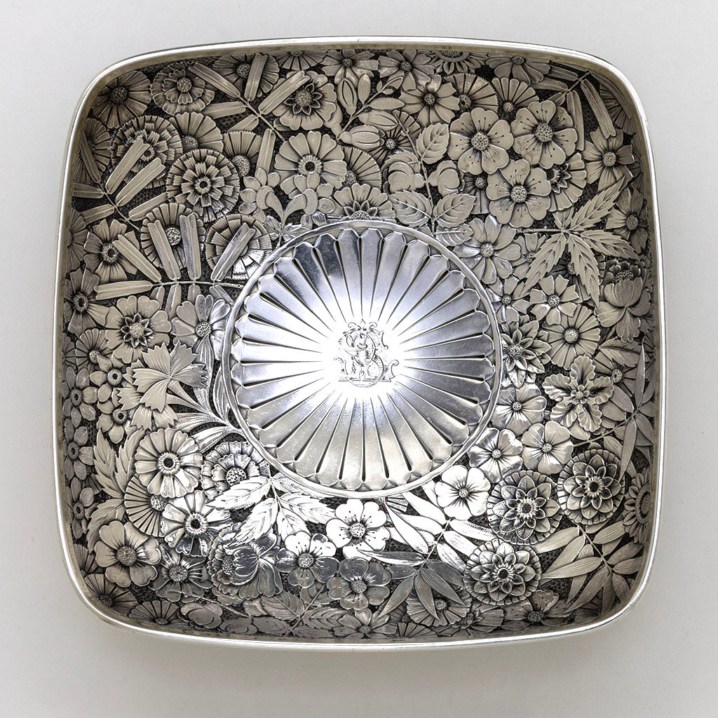 Small plate 2 of Gorham Antique Sterling Silver Aesthetic Movement Centerpiece, Providence, RI, 1879