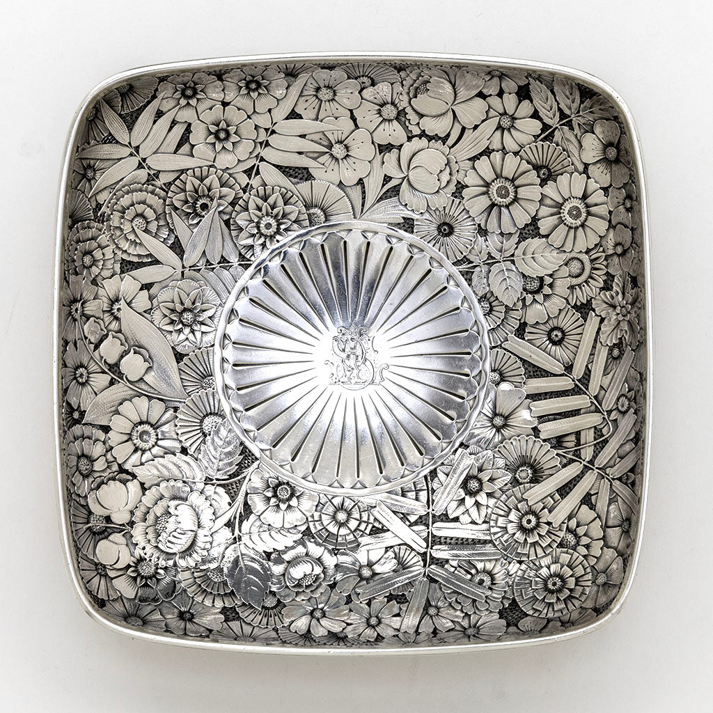 Large plate 2 of Gorham Antique Sterling Silver Aesthetic Movement Centerpiece, Providence, RI, 1879