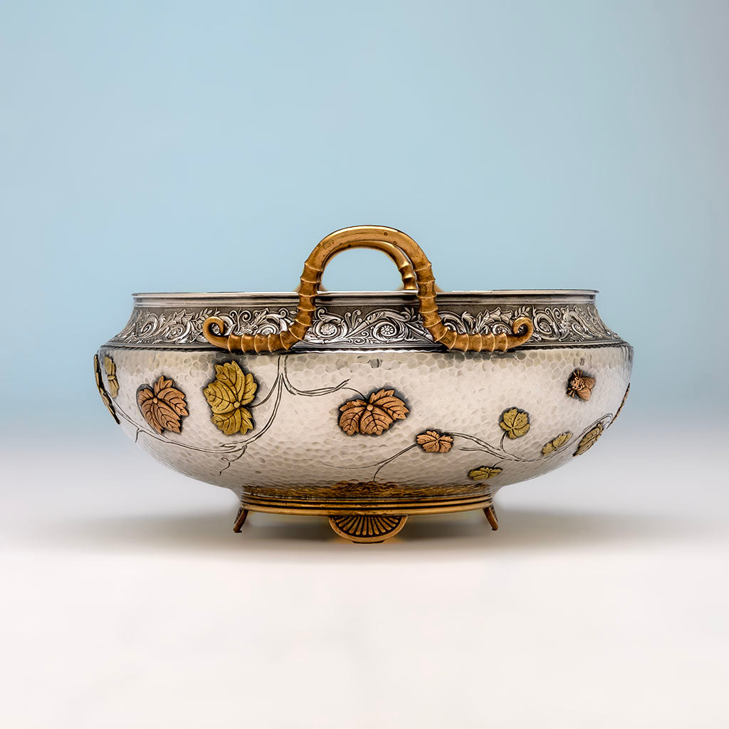 Handle to Gorham Antique Sterling Silver and Other Metals Aesthetic Movement Mixed Metals Centerpiece Bowl, 1879