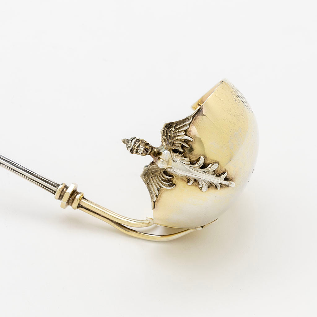 Griffin on George Sharp Antique Silver Figural Punch Ladle, Philadelphia, PA, c. 1866