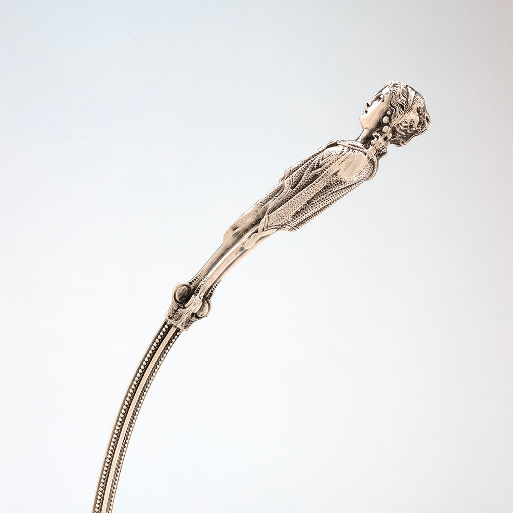 Side detail of George Sharp Antique Silver Figural Punch Ladle, Philadelphia, PA, c. 1866
