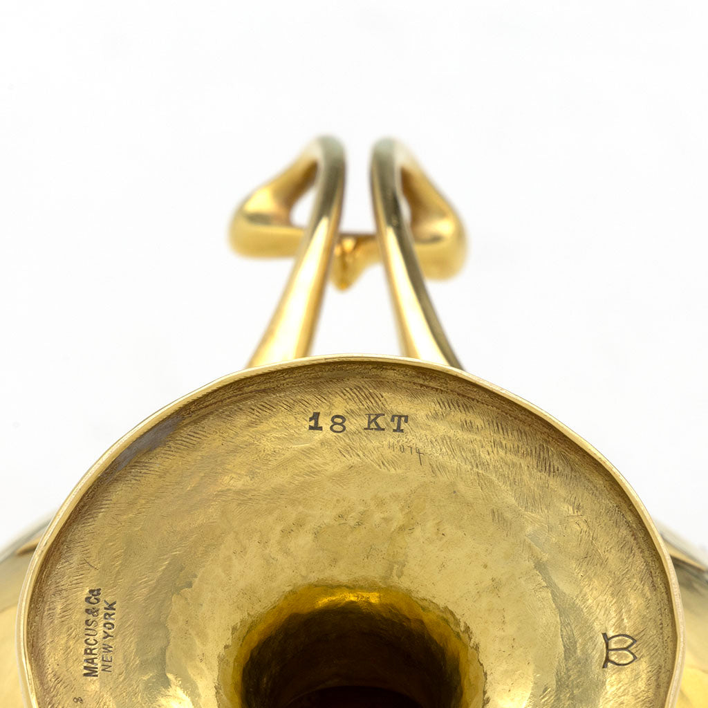 Marcus &amp; Co. Handwrought Arts &amp; Crafts 18 Karat Gold 2-handled Cup, New York City, NY, c. 1917