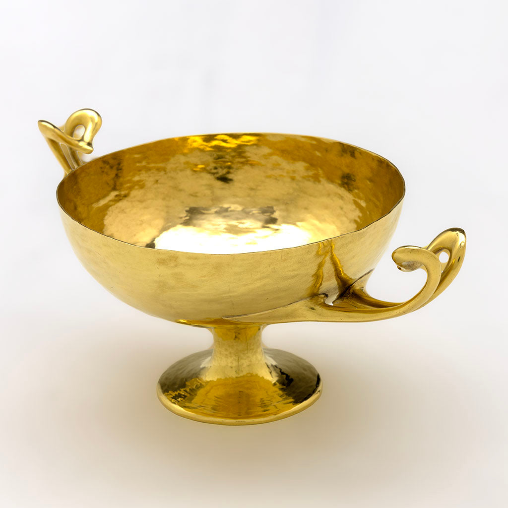 Marcus &amp; Co. Handwrought Arts &amp; Crafts 18 Karat Gold 2-handled Cup, New York City, NY, c. 1917