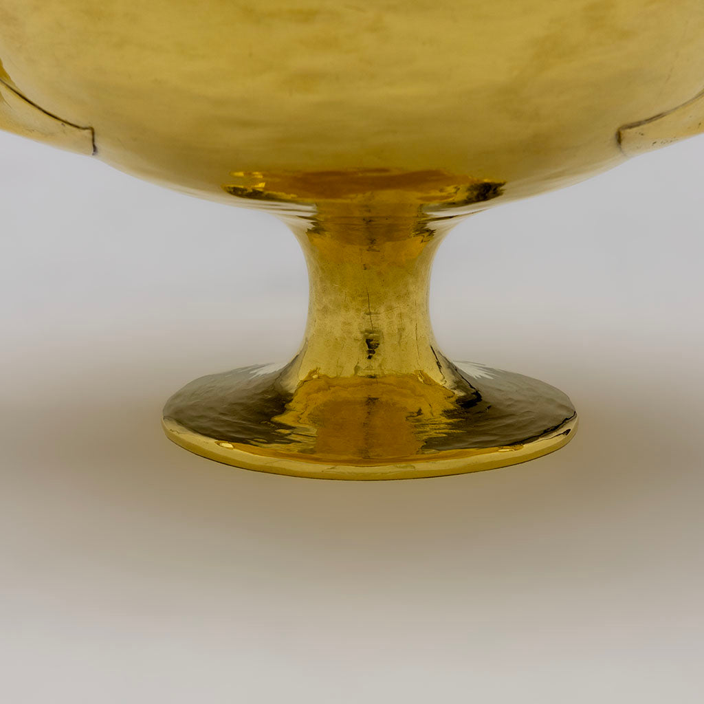 Marcus &amp; Co. Handwrought Arts &amp; Crafts 18 Karat Gold 2-handled Cup, New York City, NY, c. 1917