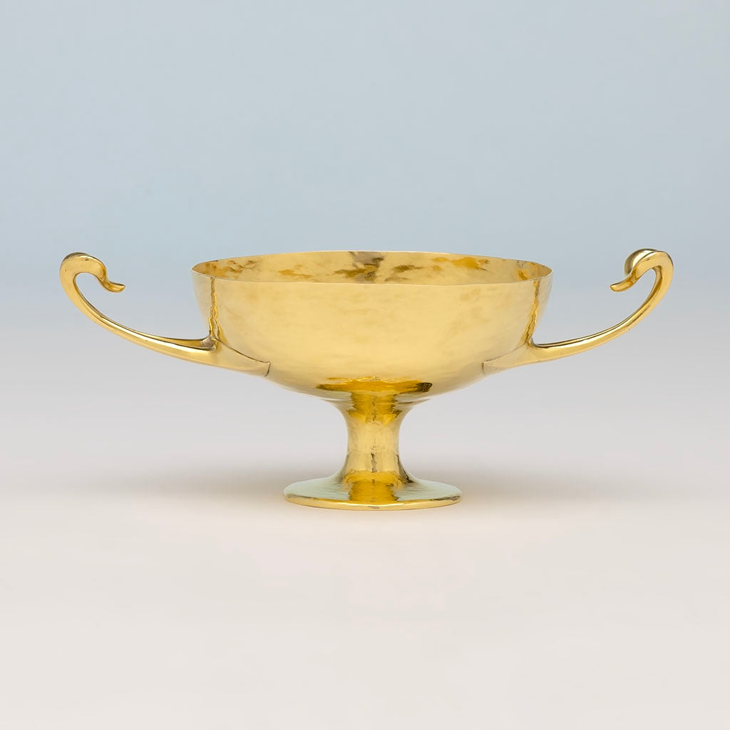 Marcus &amp; Co. Handwrought Arts &amp; Crafts 18 Karat Gold 2-handled Cup, New York City, NY, c. 1917