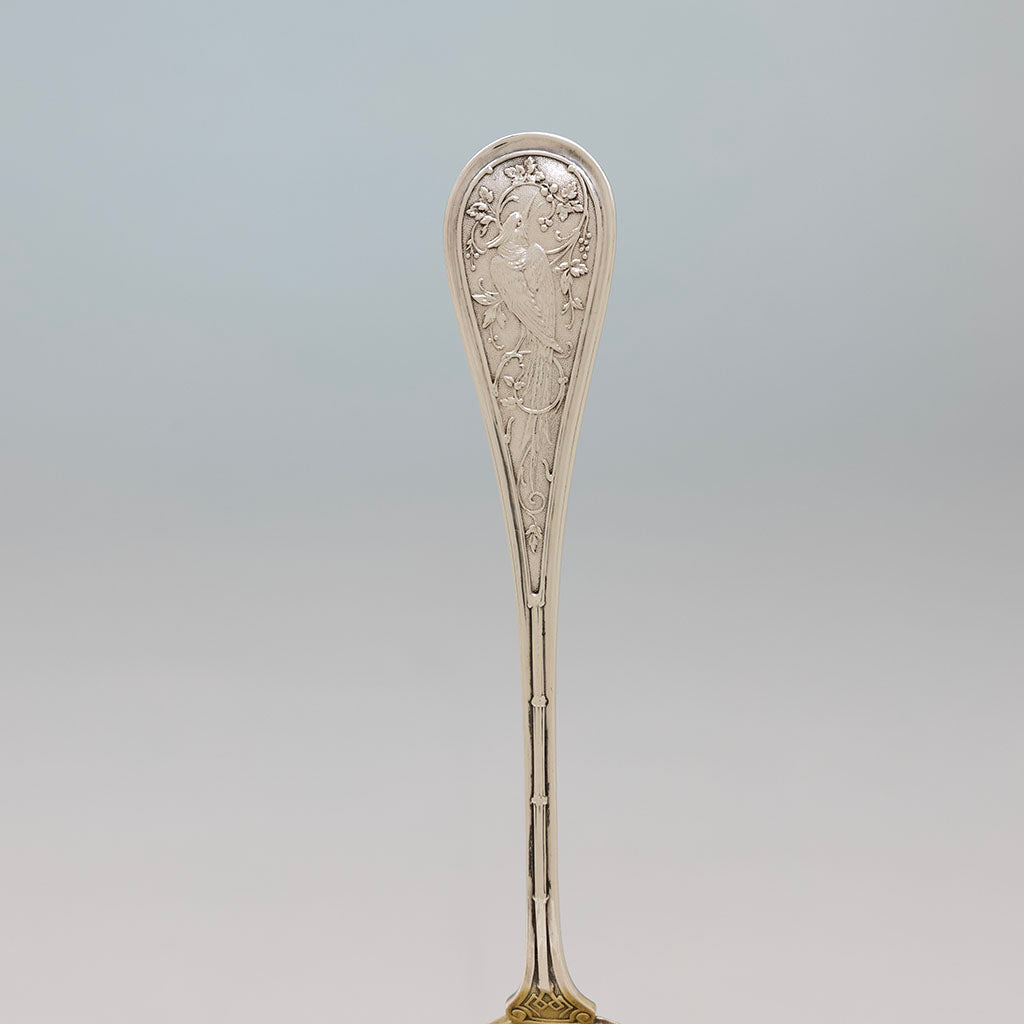 Detail of John Wendt Antique Sterling Silver &#39;Bird&#39; Ice Serving Spoon, NYC, NY, c. 1870s