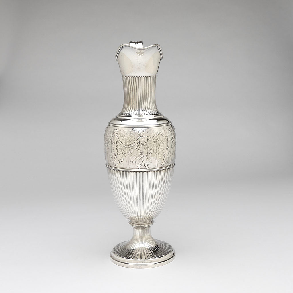 Front of Tiffany &amp; Co. Antique Sterling Silver Figural Ewer, NYC, NY, c. 1907