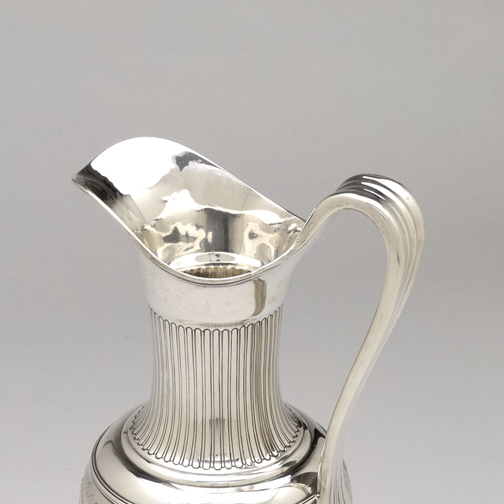 Top detail view of Tiffany &amp; Co. Antique Sterling Silver Figural Ewer, NYC, NY, c. 1907