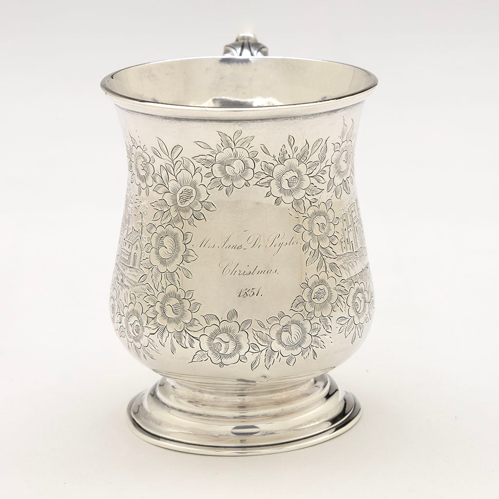 Inscription on Taylor &amp; Lawrie Antique Coin Silver Cup, Philadelphia, PA, 1851