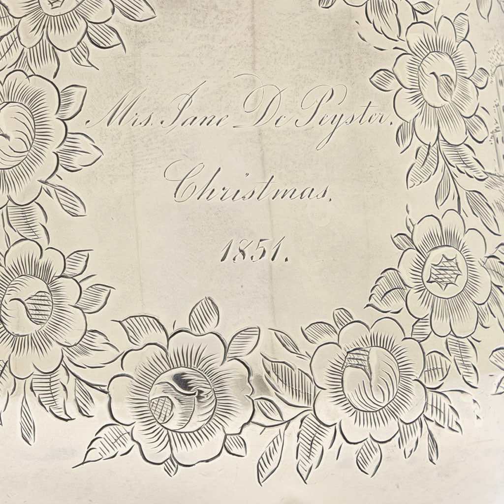 Inscription on Taylor &amp; Lawrie Antique Coin Silver Cup, Philadelphia, PA, 1851