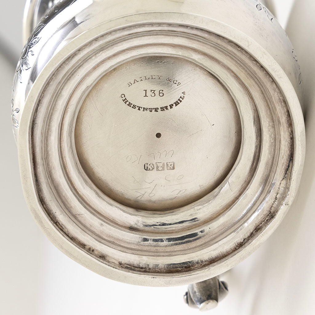 Marks on Taylor &amp; Lawrie Antique Coin Silver Cup, Philadelphia, PA, 1851