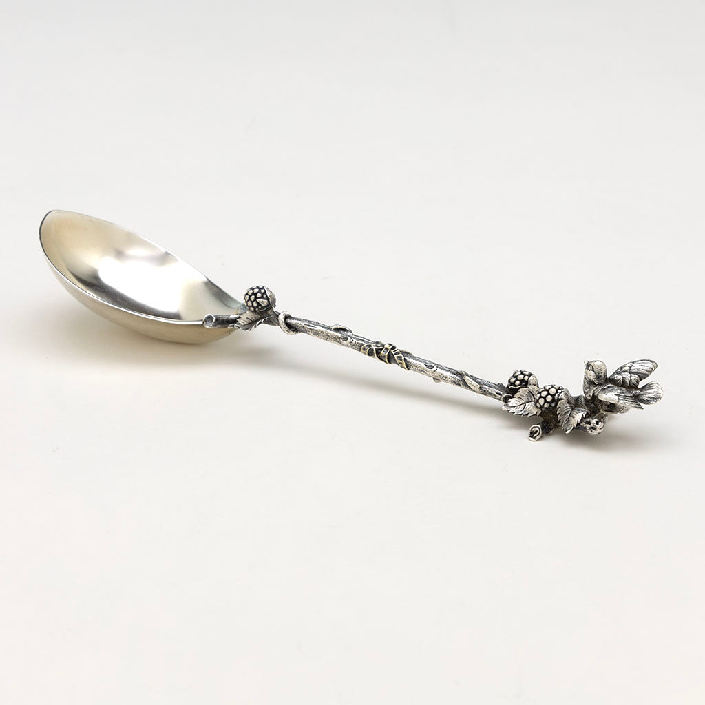 Tiffany &amp; Co Rare Antique Sterling Silver Bird Serving Spoon, New York City, NY, early 1850s