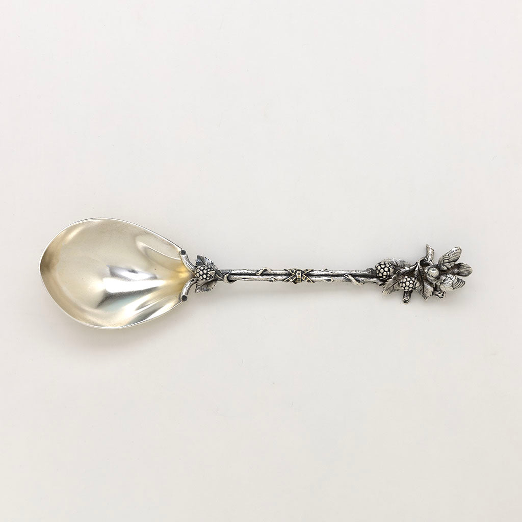 Top view of Tiffany &amp; Co Rare Antique Sterling Silver Bird Serving Spoon, New York City, NY, early 1850s