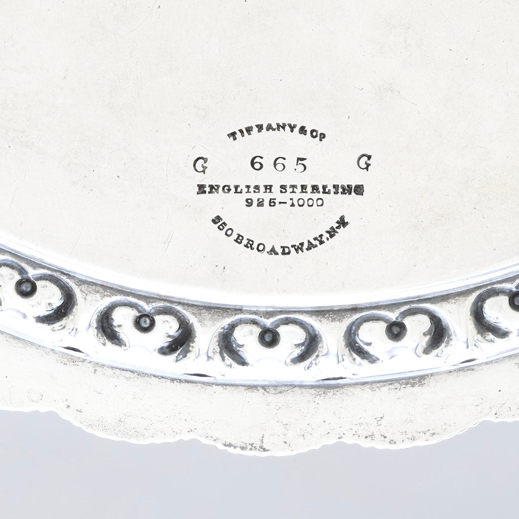 Marks on Tiffany &amp; Co. Antique Sterling Silver Footed Salver, NYC, NY, 1858