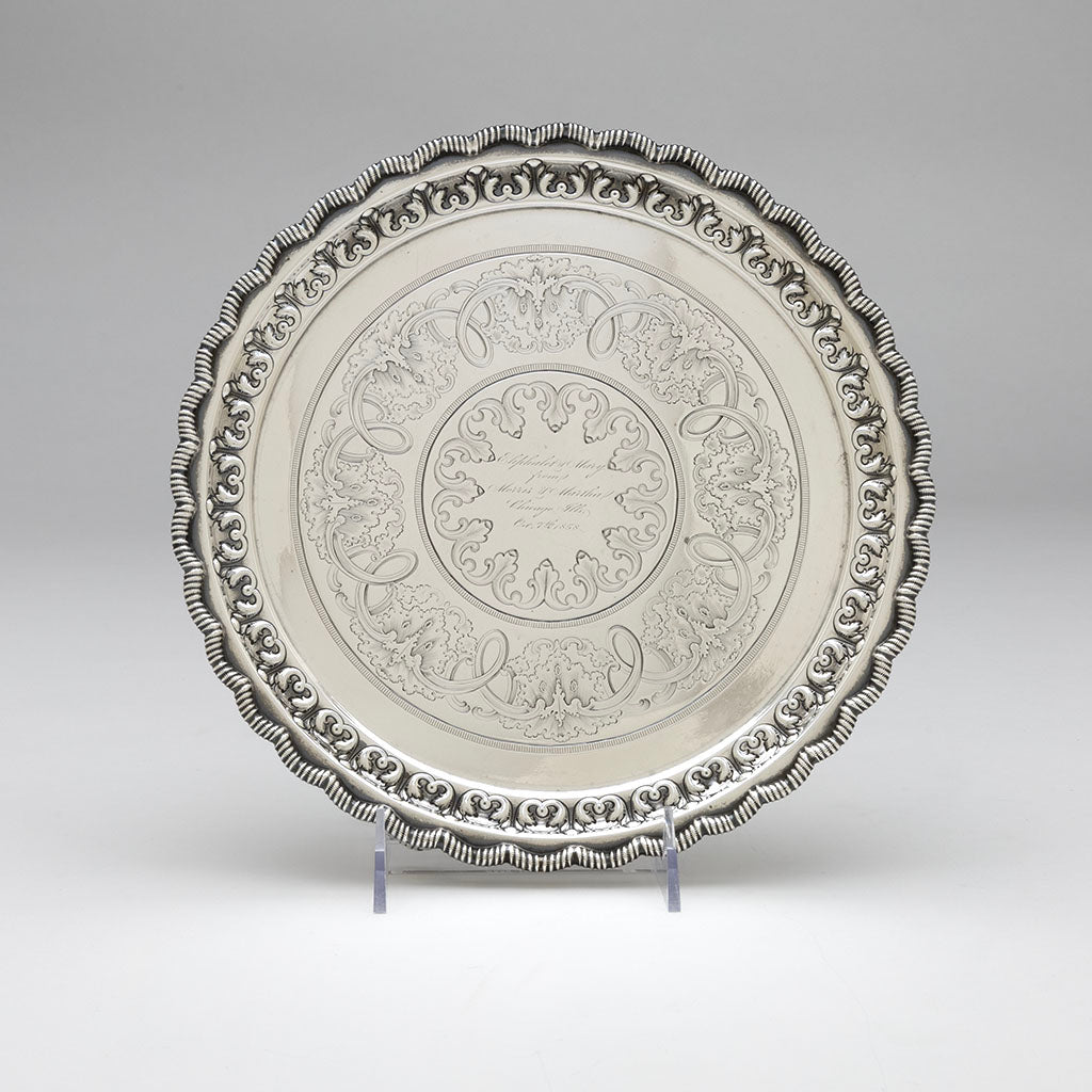 Tiffany & Co. Antique Sterling Silver Footed Salver, NYC, NY, 1858